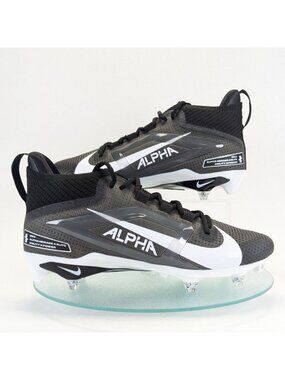 Nike Alpha Football Cleats Mens 11.5 Black White Molded Spikes Shoes HF4550-001